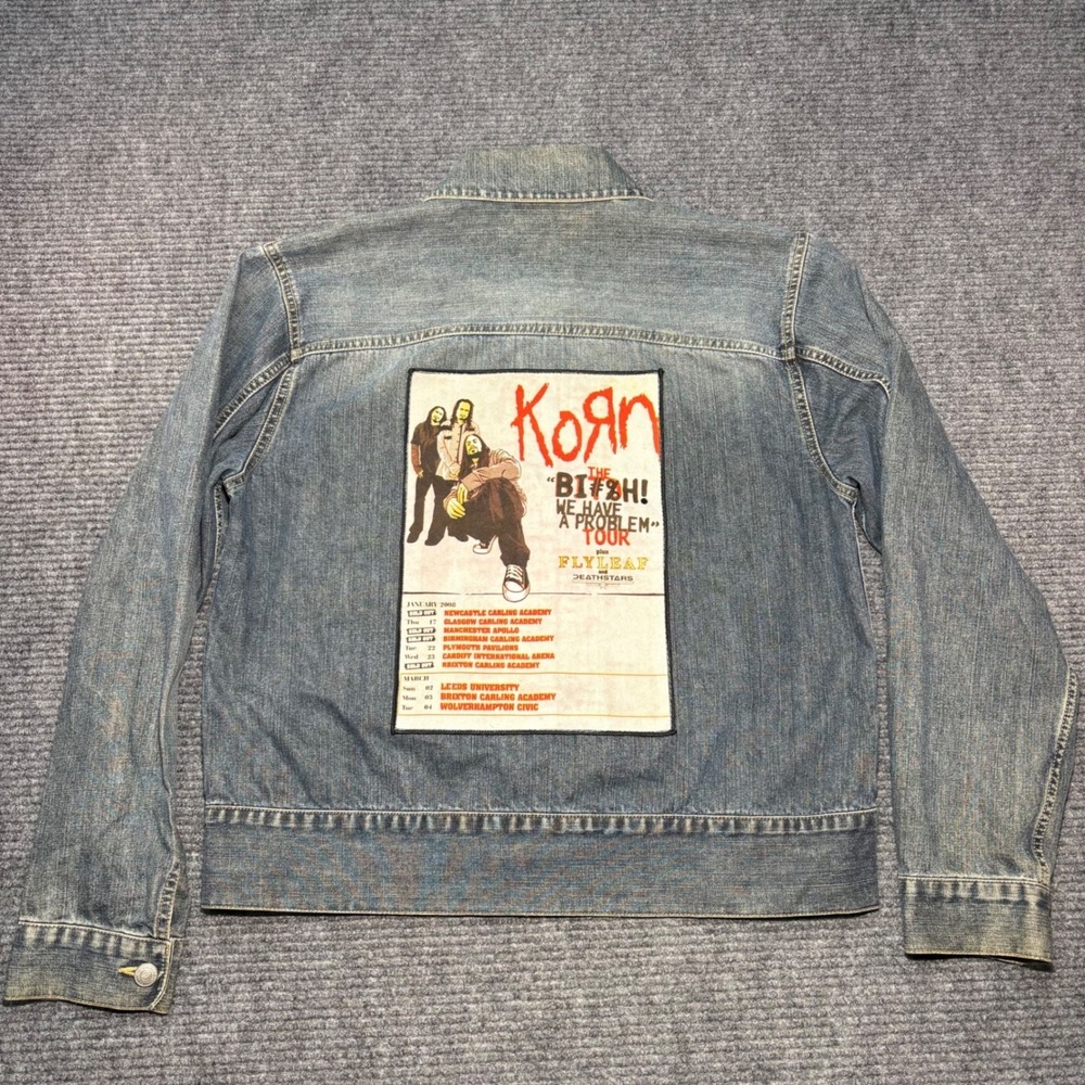 Korn Tour 2008  We Have a Problem Denim Jacket Mens Medium Structure Patch